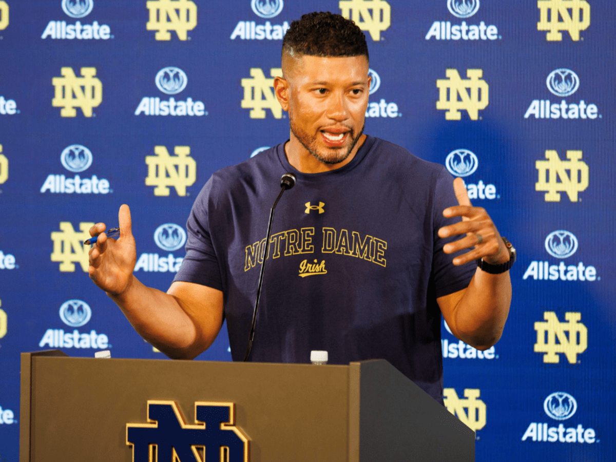 Notre Dame Head Coach Marcus Freeman Previews Navy, Beating Georgia Tech -  Athlon Sports