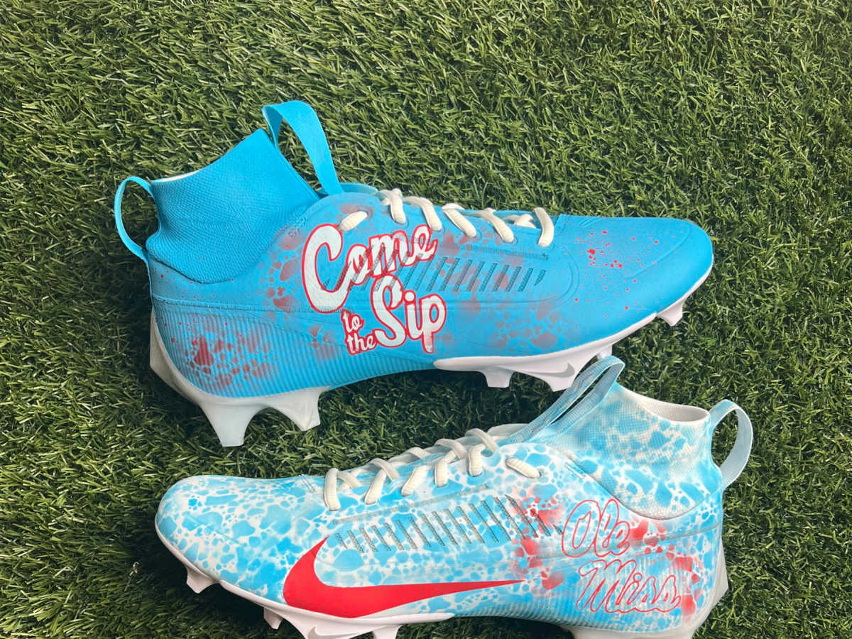 LOOK Ole Miss Reveals Custom Cleats For Grove Bowl Games Athlon Sports