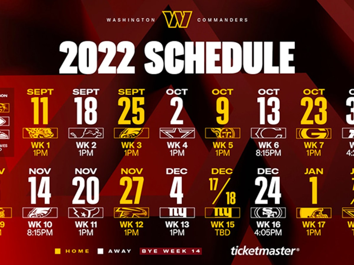 Washington redskins cheap schedule 2020