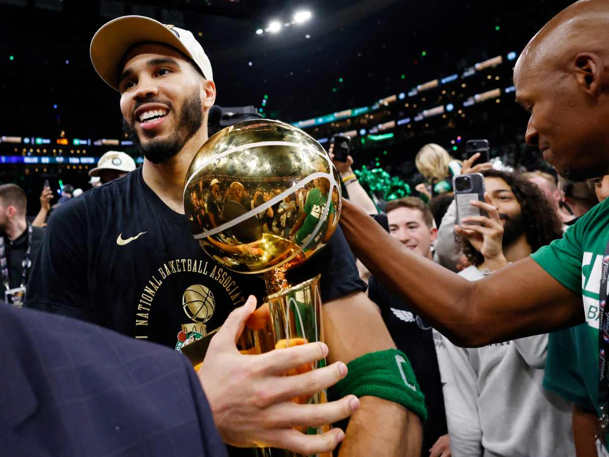 Fans Cringe at Jayson Tatum s Kobe Bryant Imitation After NBA Finals Athlon Sports