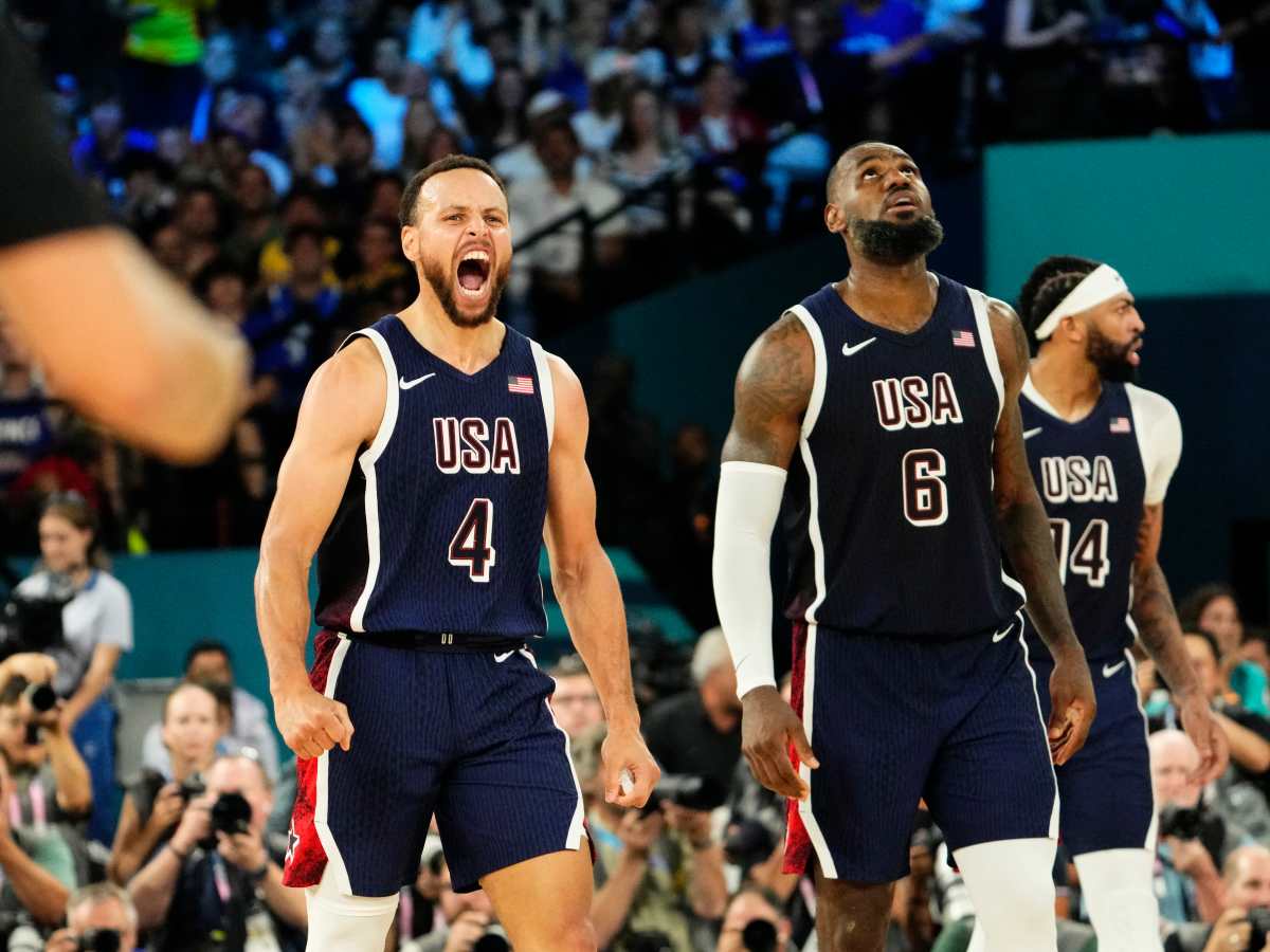 Stephen Curry LeBron James Share Epic 4 Word Instagram Post Celebrating Gold Medal Victory At 2024 Olympics Athlon Sports