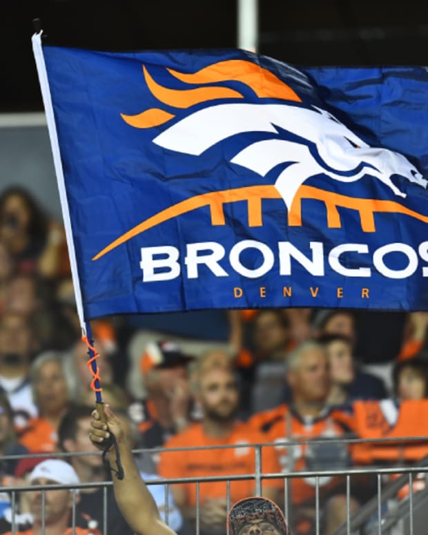 Denver Broncos flag.