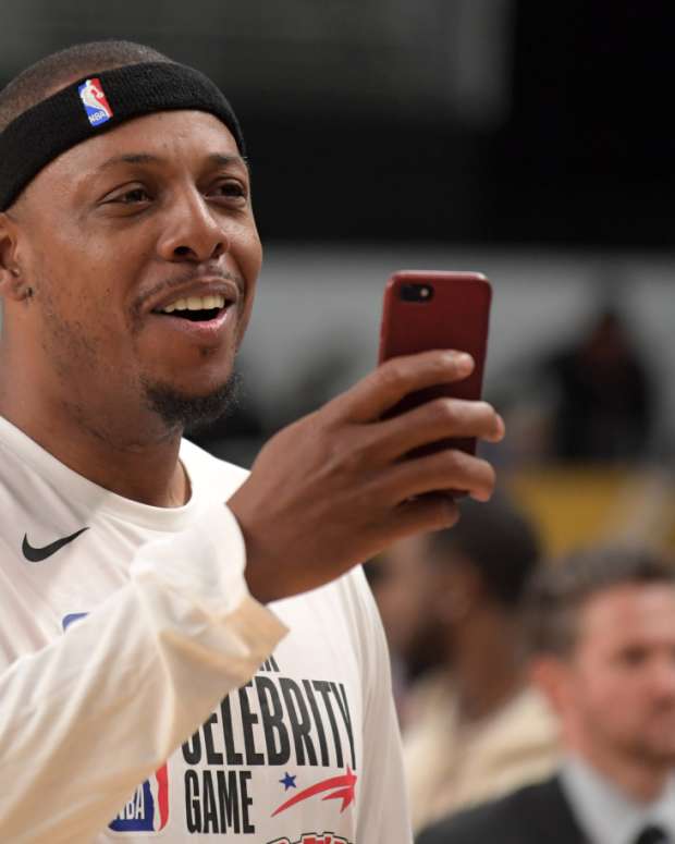 Paul Pierce during the NBA All-Star Celebrity Game at the Los Angeles Convention Center. 