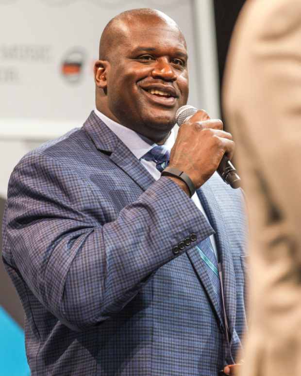 Shaquille O'Neal speaks during The wearable & beyond with big Shaq. 