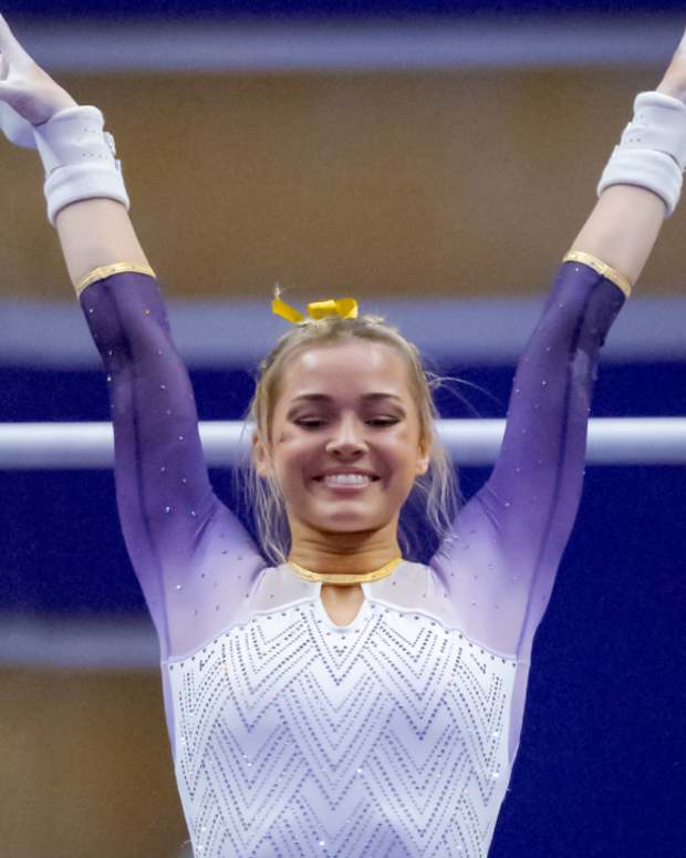 LSU gymnast Livvy Dunne during a competition.