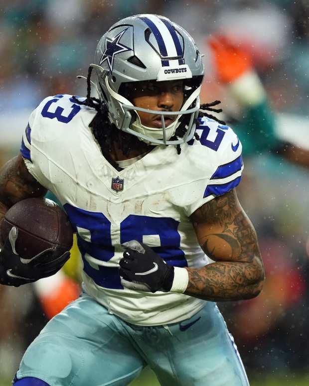 Dallas Cowboys running back Rico Dowdle