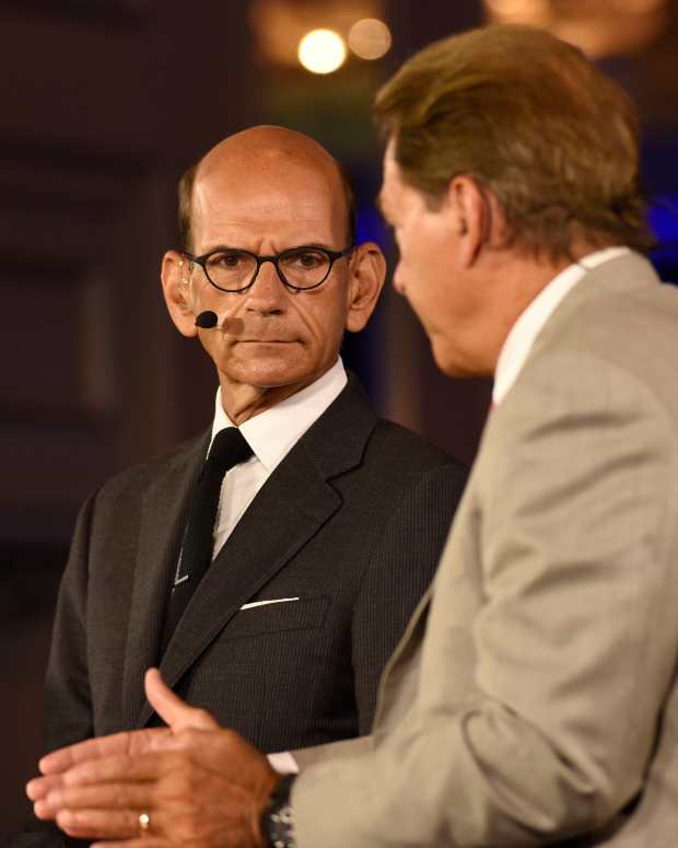 ESPN's Nick Saban and Paul Finebaum.