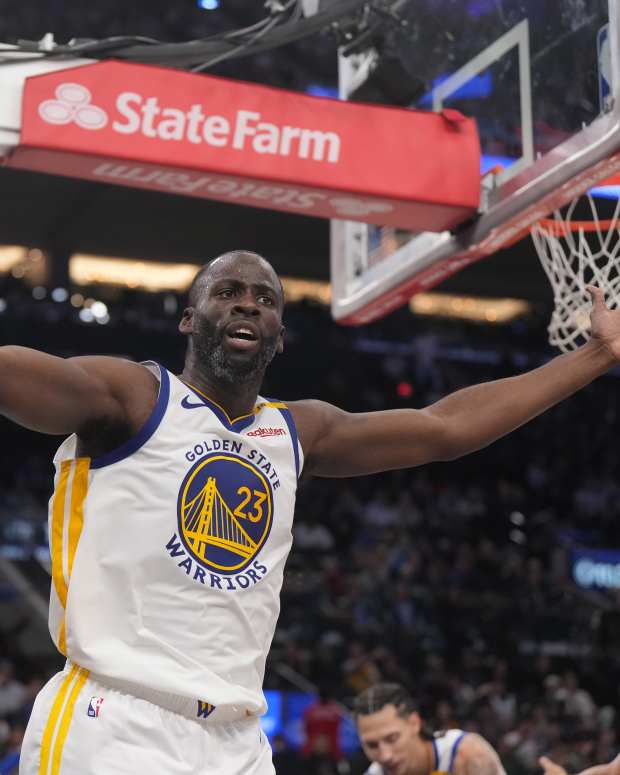 Draymond Green reacts during a game vs. the Los Angeles Clippers.