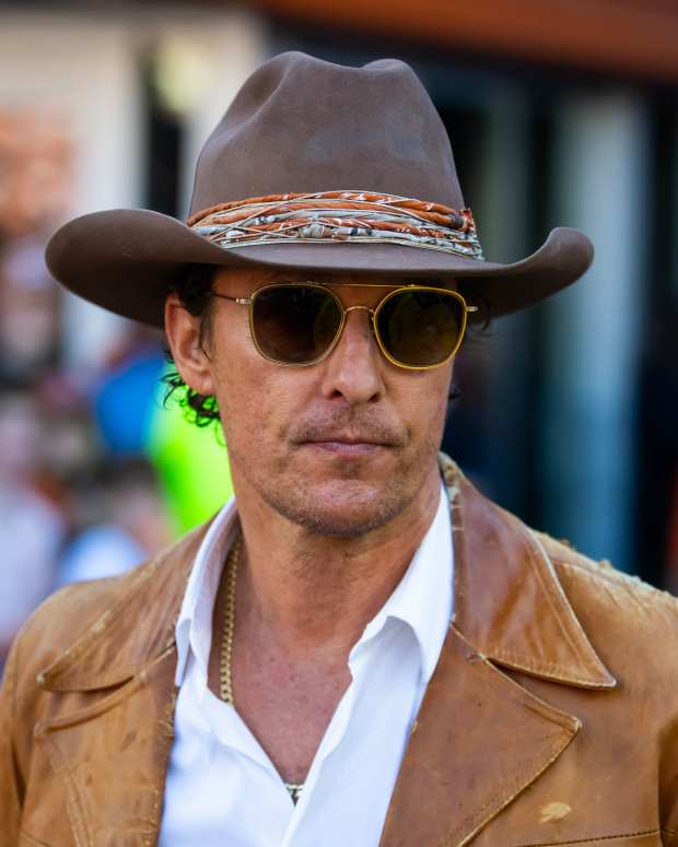 Matthew McConaughey on the sidelines prior to the Texas game on Dec. 21, 2024.