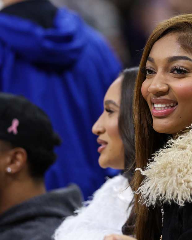 Chicago Sky forward Angel Reese attends a NBA game between the Boston Celtics and Orlando Magic at Kia Center. Mandatory Credit: Nathan Ray Seebeck-Imagn Images