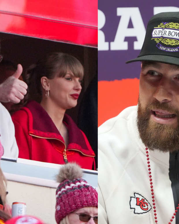 travis kelce super bowl with taylor swift