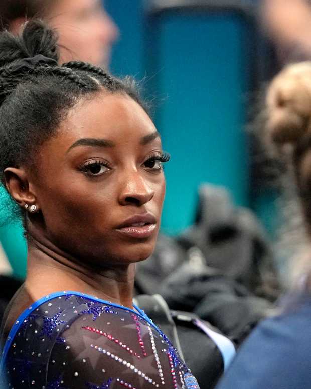 Fans In Awe Of Slo Mo Video Of Simone Biles Historic Yurchenko double pike vault Athlon Sports
