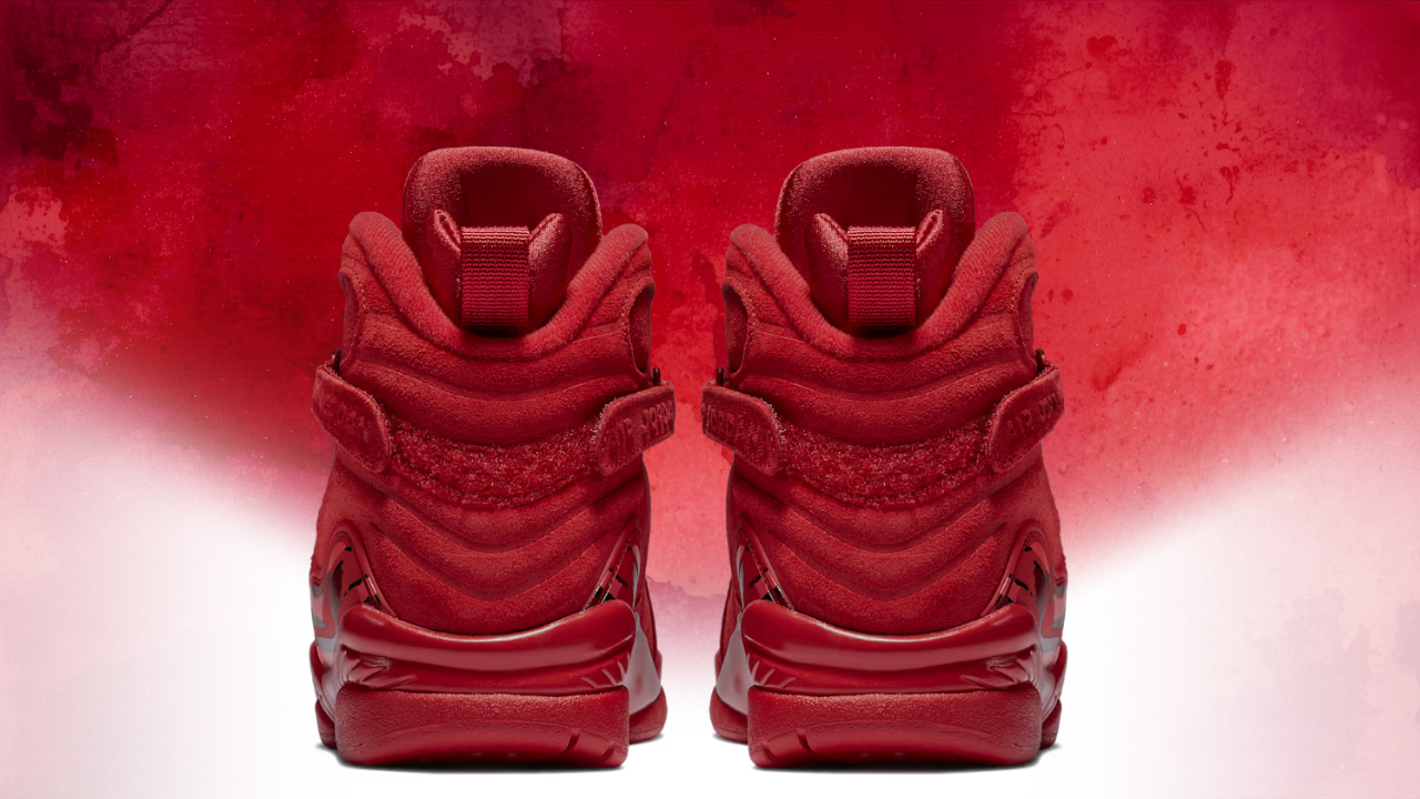 all red jordan 8 valentine's day