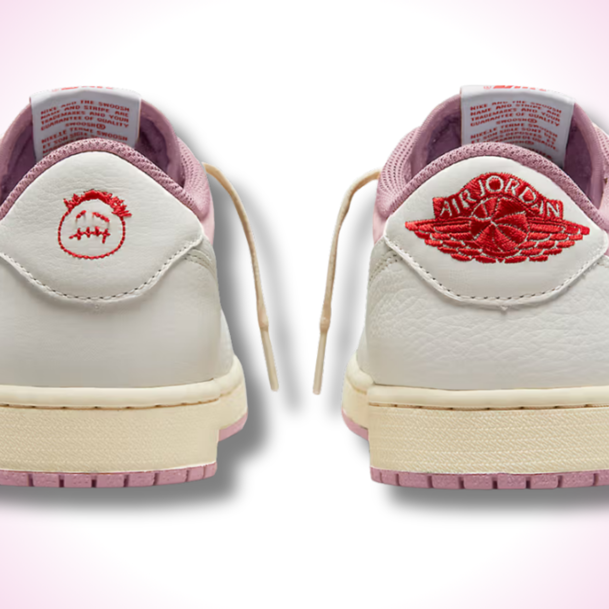 Air Jordan 1 Low 'Shy Pink': Travis Scott's Reverse Swoosh Returns