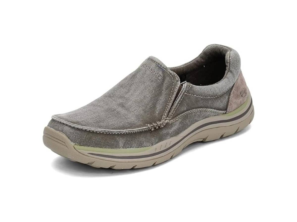 Mens Skechers Avillo Relaxed Fit Memory Foam Slip-on Loafer Shoes Khaki 7 y Skechers Men main image 3