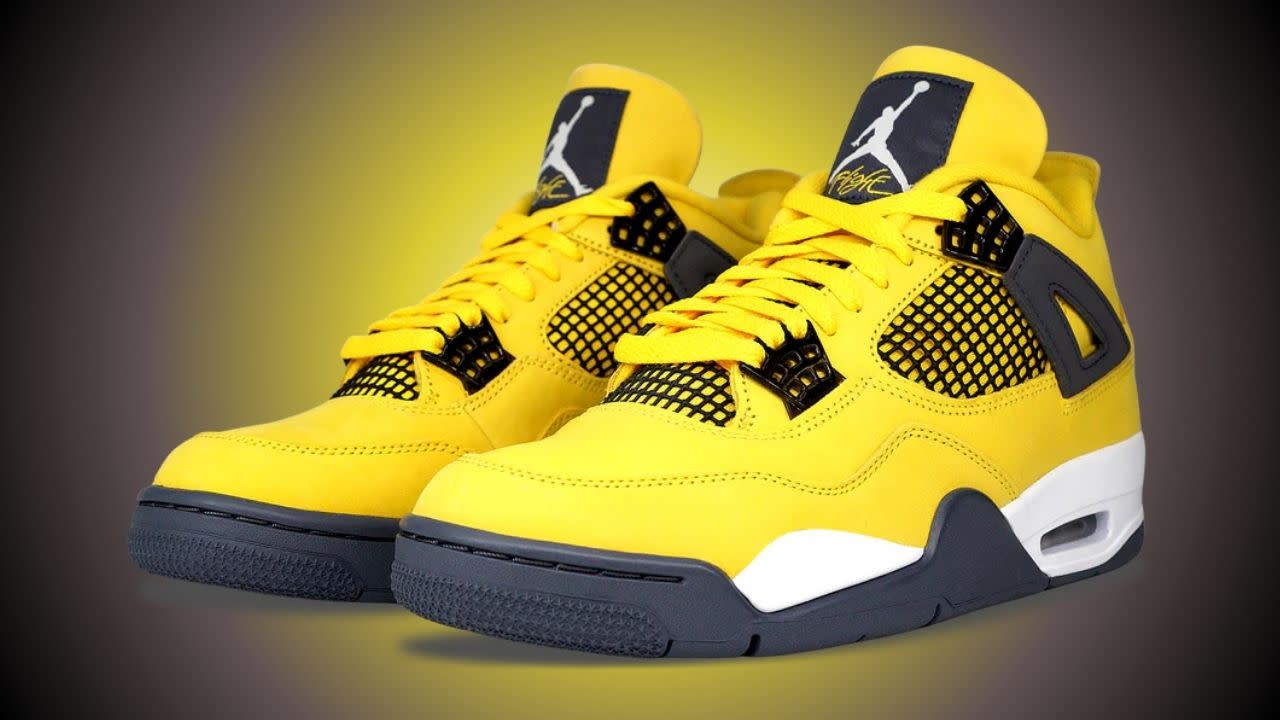 jordan 4 lightning with black laces