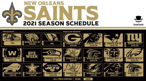 2022 New Orleans Saints Football Schedule New Orleans Saints Schedule 2021 - Athlonsports.com | Expert Predictions,  Picks, And Previews