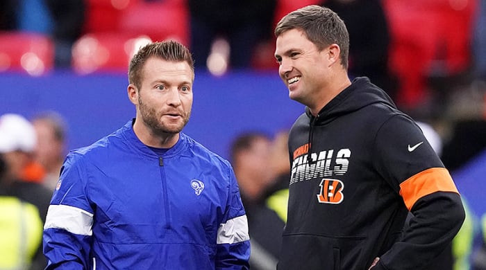 Sean McVay, Los Angeles Rams and Zac Taylor, Cincinnati Bengals from 2019 NFL season
