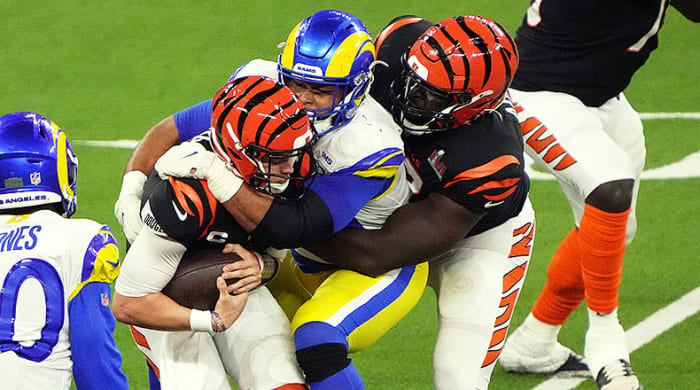 Aaron Donald, Los Angeles Rams in Super Bowl LVI on Feb. 13, 2022