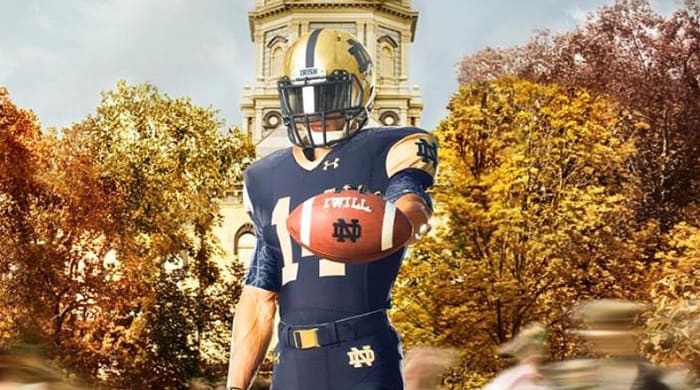 Notre Dame Unveils Uniforms For Shamrock Series Game Vs. Purdue ...