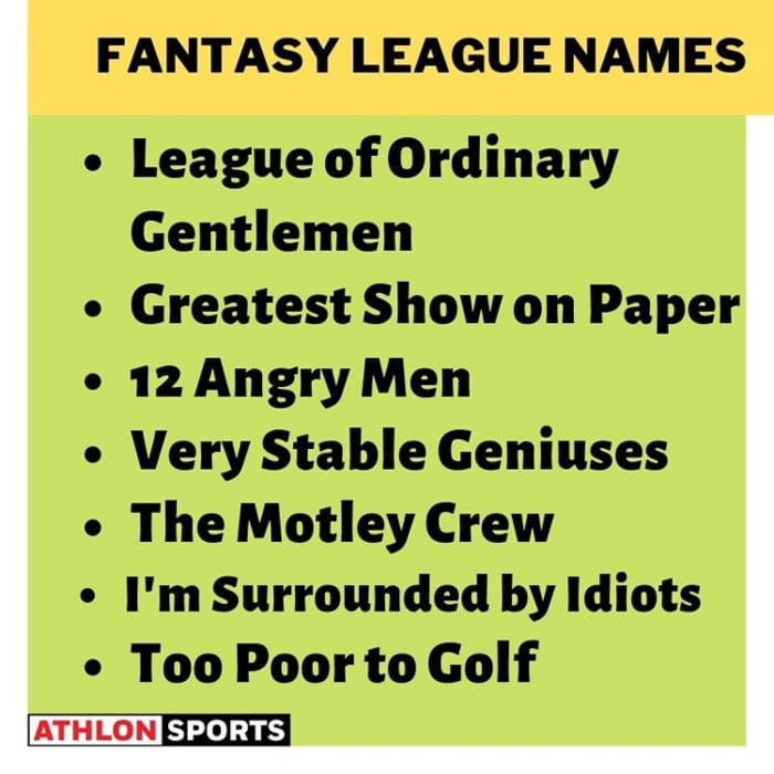 100 Funny Fantasy Football League Names Athlon Sports