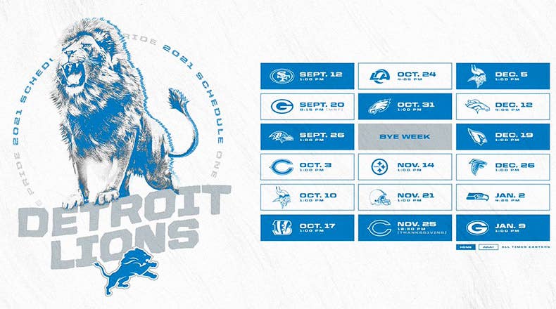 Detroit Lions Schedule 2021 - AthlonSports.com | Expert Predictions ...