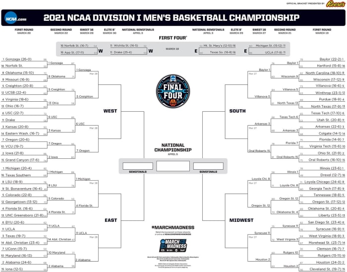 NCAA Tournament Bracket for March Madness 2021: Updated and Printable ...