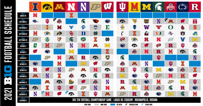 Big Ten Football What To Know About The 2021 Schedule Athlon Sports 9958