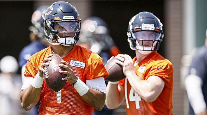 Justin Fields and Andy Dalton, Chicago Bears