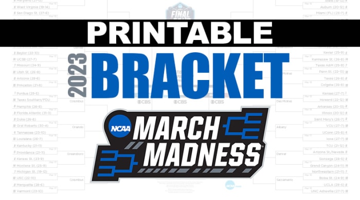 Printable NCAA Tournament Bracket For March Madness 2023 AthlonSports 