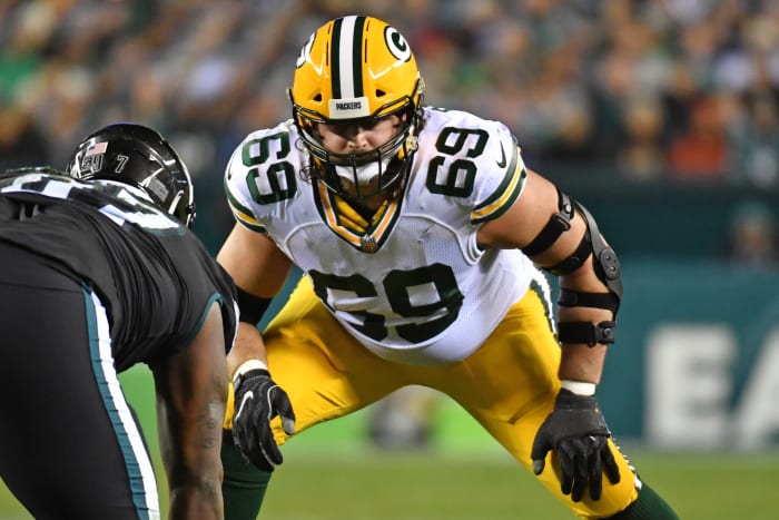 Green Bay Packers offensive tackle David Bakhtiari (69) against the Philadelphia Eagles at Lincoln Financial Field.