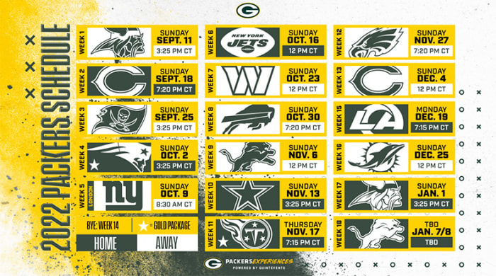 Green Bay Packers Schedule 2022 - Athlon Sports