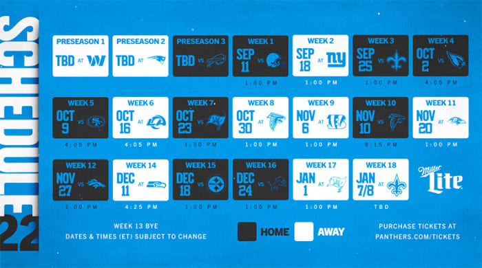 Carolina Panthers Schedule 2022 - AthlonSports.com | Expert Predictions, Picks, and Previews