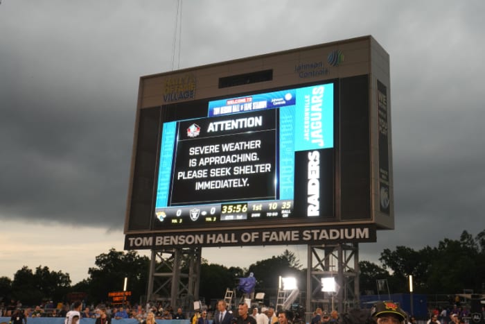 Weather Delay: Hall Of Fame Game Delayed Due To 'Severe Weather ...