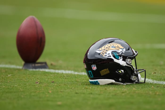 Jacksonville Jaguars helmet.