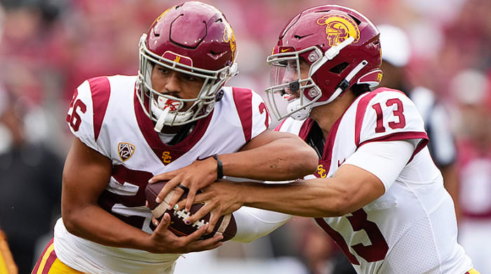 Travis Dye and Caleb Williams, USC Trojans Football