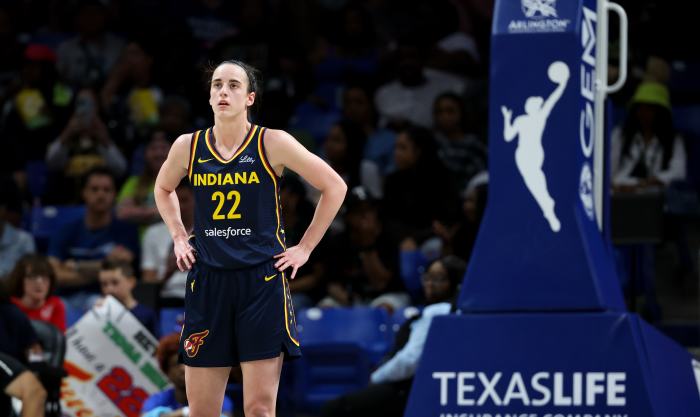 May 3, 2024; Dallas, Texas, USA; Indiana Fever guard Caitlin Clark (22) in action during the game against the Dallas Wings at College Park Center.