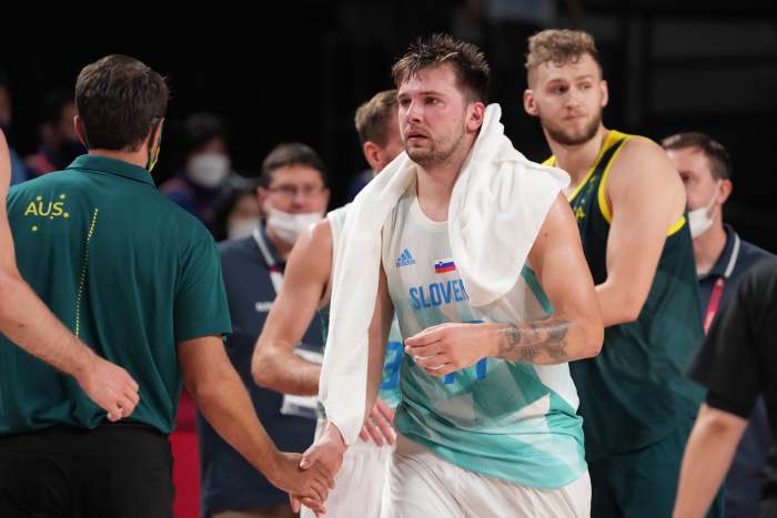 Team Slovenia point guard Luka Doncic (77)