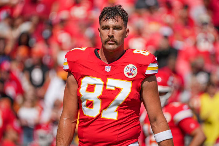 Kansas City Chiefs tight end Travis Kelce at Arrowhead Stadium.