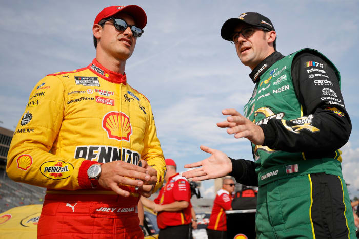 Joey Logano and Austin Cindric at Atlanta.