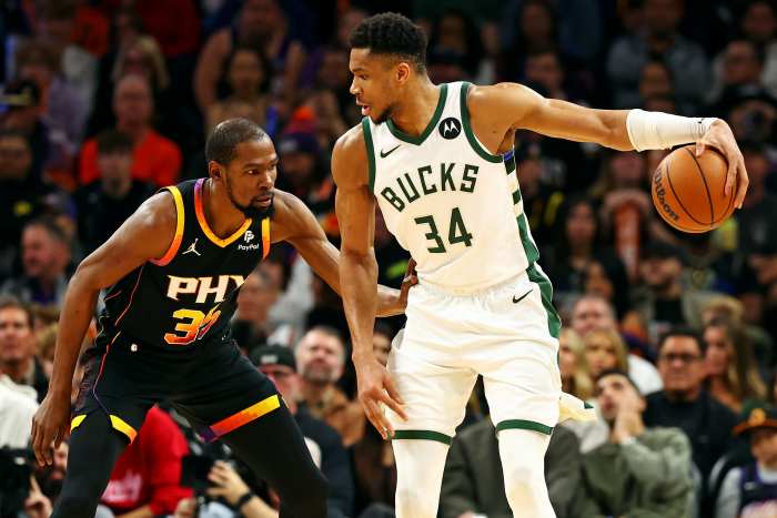 Kevin Durant and Giannis Antetokounmpo