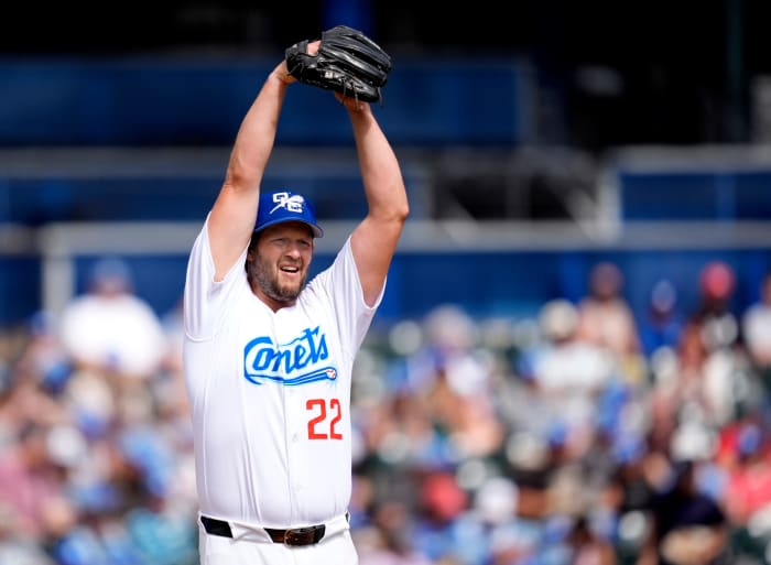 Oklahoma City's Clayton Kershaw (22) throws a pitch during a minor league baseball game between the Oklahoma City Comets and the Tacoma Rainiers at Chickasaw Bricktown Ballpark.