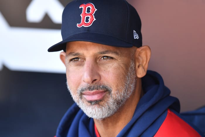Boston Red Sox manager Alex Cora is seen before a game against the Chicago White Sox at Rate Field.
