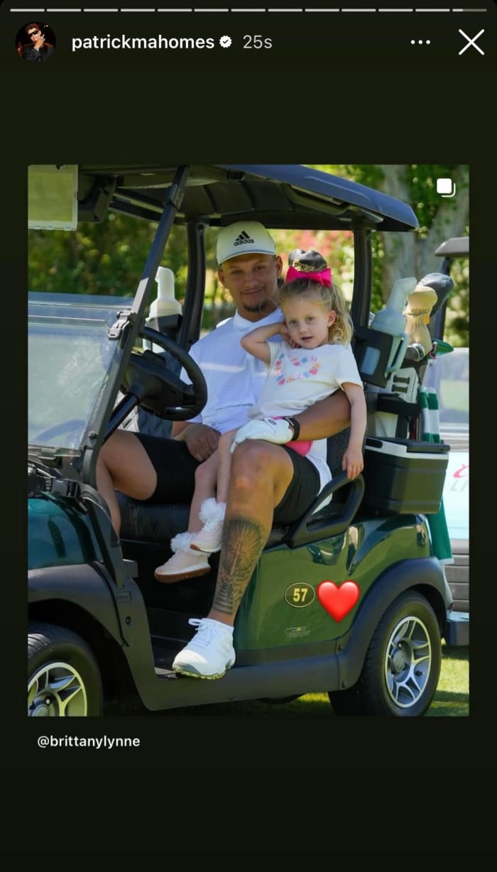 Patrick Mahomes and daughter, Sterling.