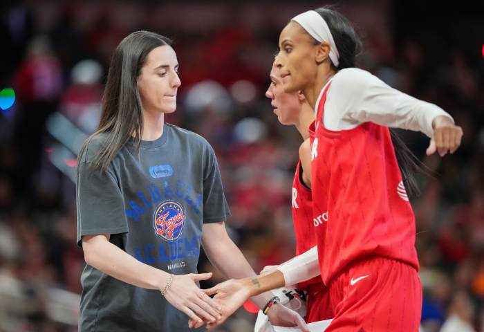 Indiana Fever guard Caitlin Clark and forward DeWanna Bonner.