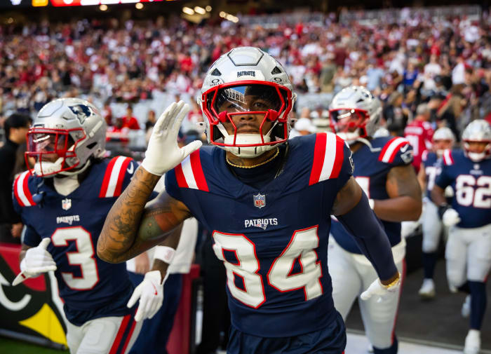 New England Patriots wide receiver Kendrick Bourne (84) against the Arizona Cardinals at State Farm Stadium.