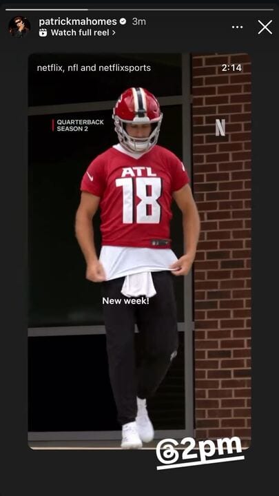Patrick Mahomes' Instagram story.