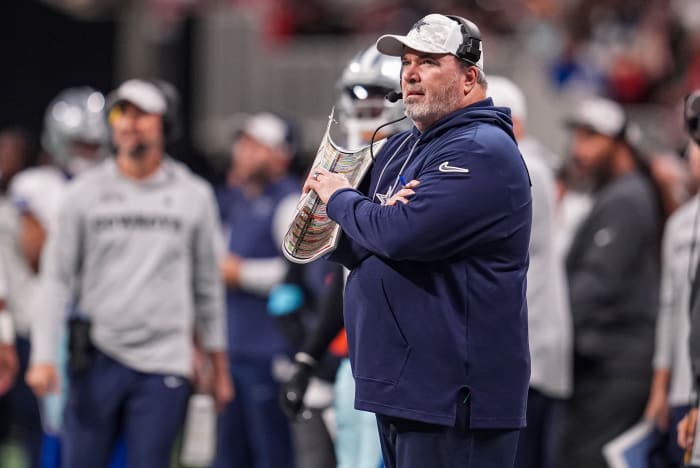 Dallas Cowboys head coach Mike McCarthy during a game against the Atlanta Falcons.