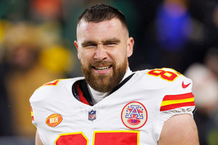 Kansas City Chiefs tight end Travis Kelce at Lambeau Field Dec 3, 2023.
