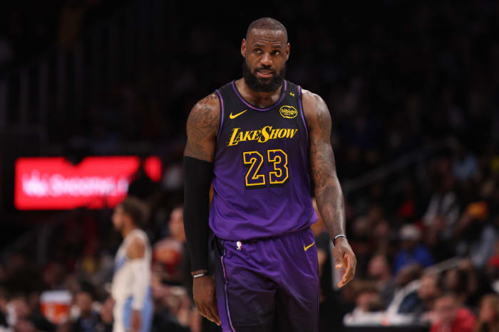 LeBron James of the Los Angeles Lakers in Atlanta vs. the Hawks on Friday.